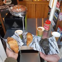 Coffee, croissants and panettone at Dolce & Vegana in Madrid