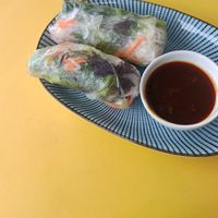 Pumpkin rice paper rolls at Warm & Cozy in Boronia