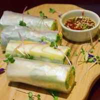 Spring rolls with fresh fruit at V's Home in Hanoi