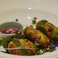 Crispy tofu patties at V's Home in Hanoi
