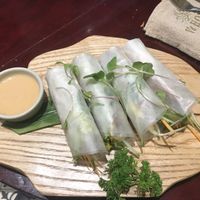 Veggie rolls with chickpea tempeh  at V's Home in Hanoi