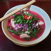 Vegan noodle soup at V's Home in Hanoi