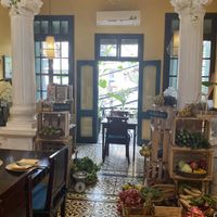 Inside the restaurant  at V's Home in Hanoi