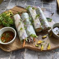 Spring rolls at V's Home in Hanoi