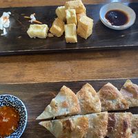 Tofu and coriander pancake  at Water Drop Vegetarian Cafe in Christchurch
