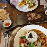 Corianders pancake, nuggets and daily specials   at Water Drop Vegetarian Cafe in Christchurch