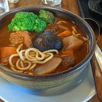 Braised noodle soup at Water Drop Vegetarian Cafe in Christchurch