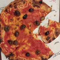 Pizza Rossa Olive Taggliasche at Trieste Pizza in Rome