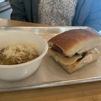 Vegan PB&Fluff sandwich with savory oats   at Lemon Tree in Boise