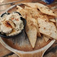 Hummus and pita chips at Pizza Luna / Tito's Burritos in Koh Phangan