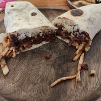 Mushroom burrito with vegan cheese at Pizza Luna / Tito's Burritos in Koh Phangan