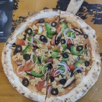 Small Veggie Pizza with vegan cheese at Pizza Luna / Tito's Burritos in Koh Phangan