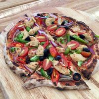 vegan pizza with cashew cheese at Pizza Luna / Tito's Burritos in Koh Phangan