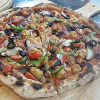 Vegan cheese veggie pizza at Pizza Luna / Tito's Burritos in Koh Phangan
