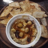 Sourdough chips with hummus at Pizza Luna / Tito's Burritos in Koh Phangan