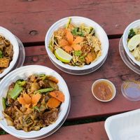 Took our food to a nearby picnic table  at Thai Elephants in Watkins Glen