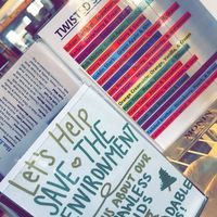 eco-friendly straws : ) at Babb's Coffee House in Jamestown