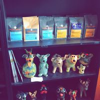 local artwork for sale : ) at Babb's Coffee House in Jamestown