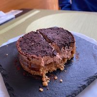 Mousse cake dessert at Bem te Quer in Setubal