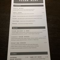 Menu at Street in Coventry