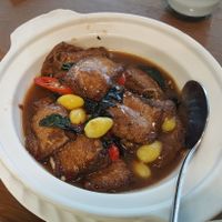 Tofu pot with sauces at Amrita in Shanghai