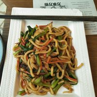 Fried udon noodle. at Amrita in Shanghai