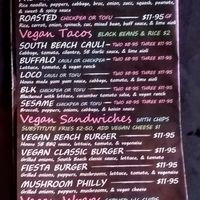 Here's the vegan part of the menu as of 2019-09-28. They had Beyond Burger patties when I was there. at South Beach Togo & Catering in Nags Head