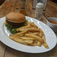 Beyond meat burger! at Donde Gopal in Quito
