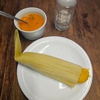 Humita vegana at Donde Gopal in Quito