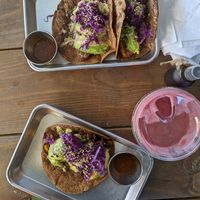Breakfast tacos and a berry smoothie at ATX Food Co in Austin