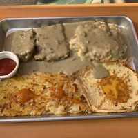 Country fried chick’n platter at Vida Eatery  in Bakersfield