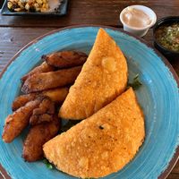 Empeñadas with fried plantains at Vida Eatery  in Bakersfield