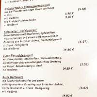 Teil der Essensspeisekarte at Cafe Im Apfelgarten in Oldsum
