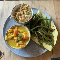 Vegan scrambled egg “Roti style" at Het Ruiterhuys in Castricum