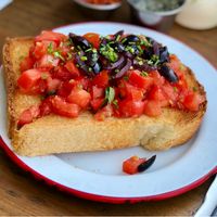 Vegan bruschetta  at HaPizza in Tel Aviv