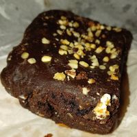 Vegan hazelnut ganache brownie at Out of This World in Leeds