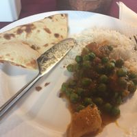 Aloo matar and roti at Maharaja Indian Restaurant in Colonie