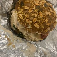 Veggie  burger gourmet at Veg Joy in Rome