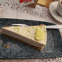 Lime cheesecake at Veg Joy in Rome