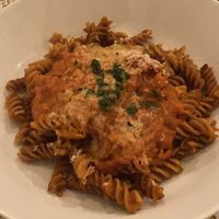 Pasta with bean sauce at Veg Joy in Rome