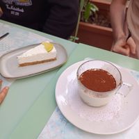 Lime cake and tiramisu at Veg Joy in Rome
