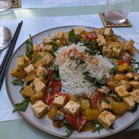 Sweet and sour tofu with pineapple at Veg Joy in Rome