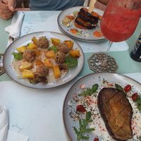 Seitan, balls, teriaki eggplant at Veg Joy in Rome