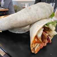 The filling of the wrap  at Veg Joy in Rome