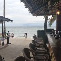 Seating downstairs at Oasis Resort Restaurant in Panglao