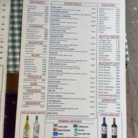 Drink menu at Oasis Resort Restaurant in Panglao