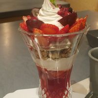 berry parfait at Futaba Fruits Parlor in Tokyo