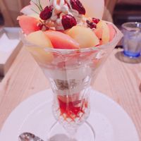 Caramel apple parfait with soy ice cream  at Futaba Fruits Parlor in Tokyo