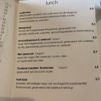 Lunch menu at Kattencafé Balthazar in Nijmegen