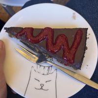 raspberry chocolate cake  at Kattencafé Balthazar in Nijmegen